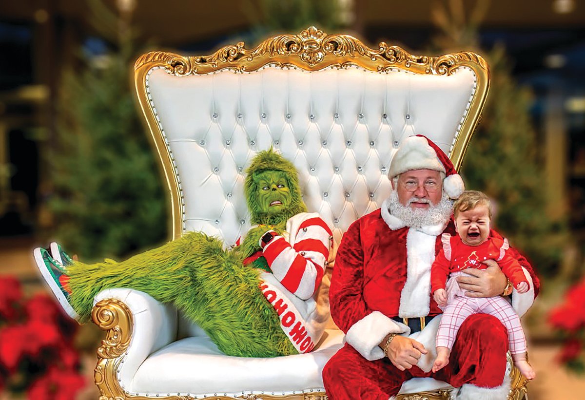 OKEECHOBEE -- Santa and the Grinch will make four visits to Okeechobee in December. [Courtesy photo]